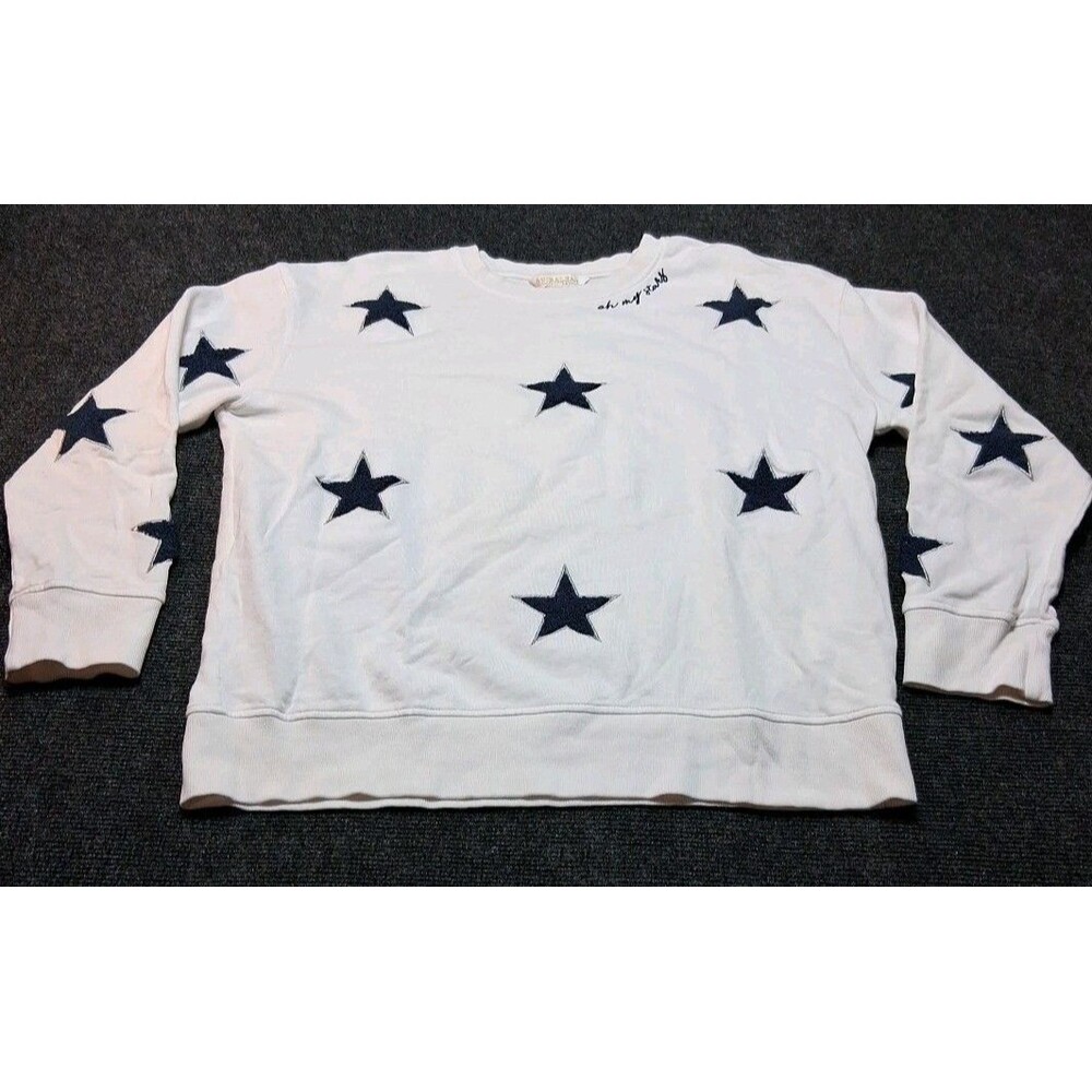 Shiraleah Chicago Women’s Blue Star Embroidered Sweatshirt Size M White